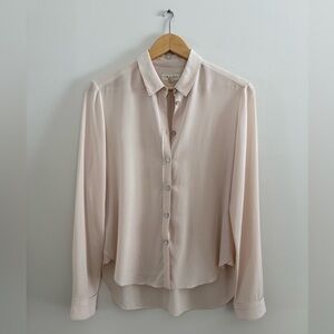 Rag & Bone Women’s Silk Long Sleeve Blouse Light Pink Size M